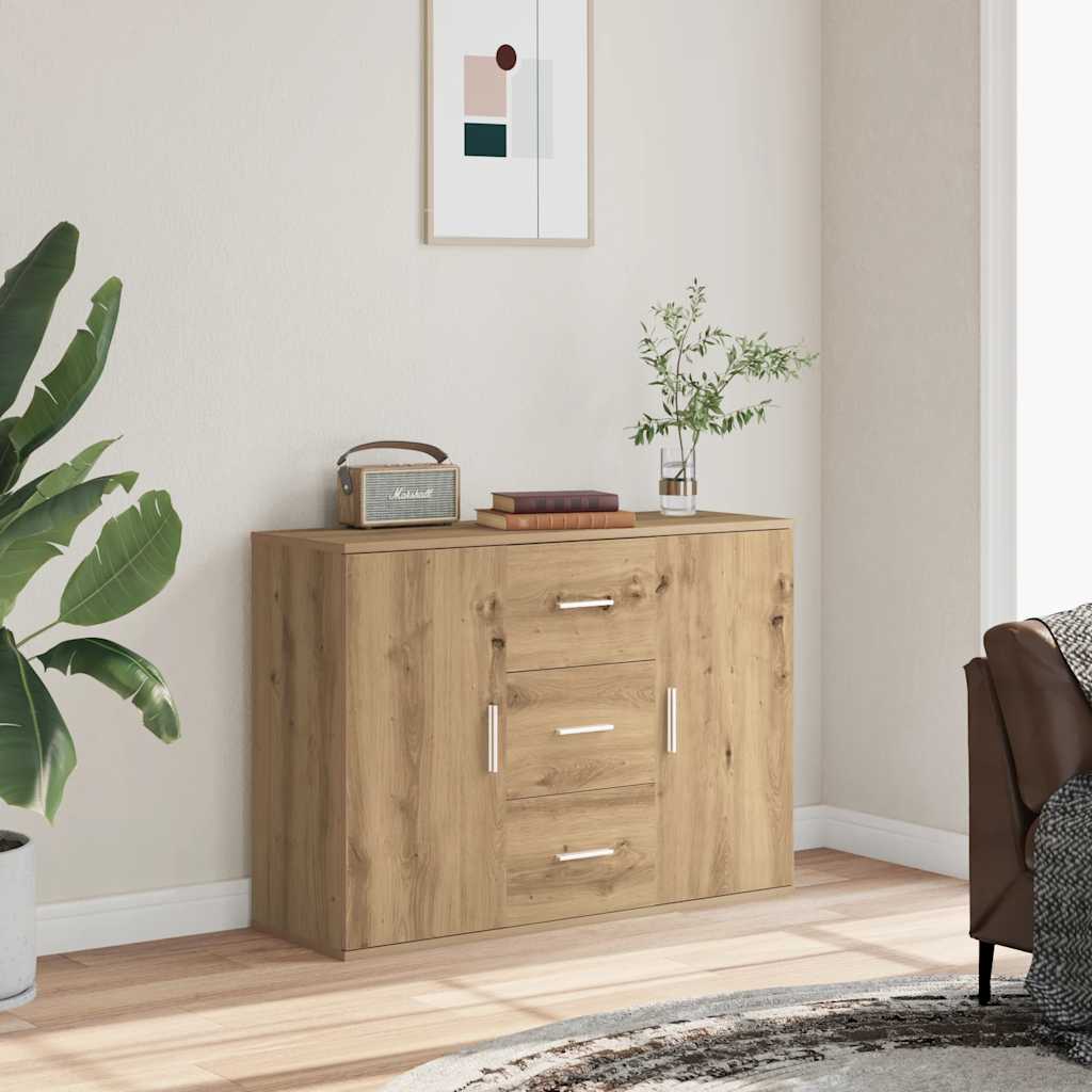 Buffet chêne artisanal 90x29,5x65 cm bois d'ingénierie - XIOS