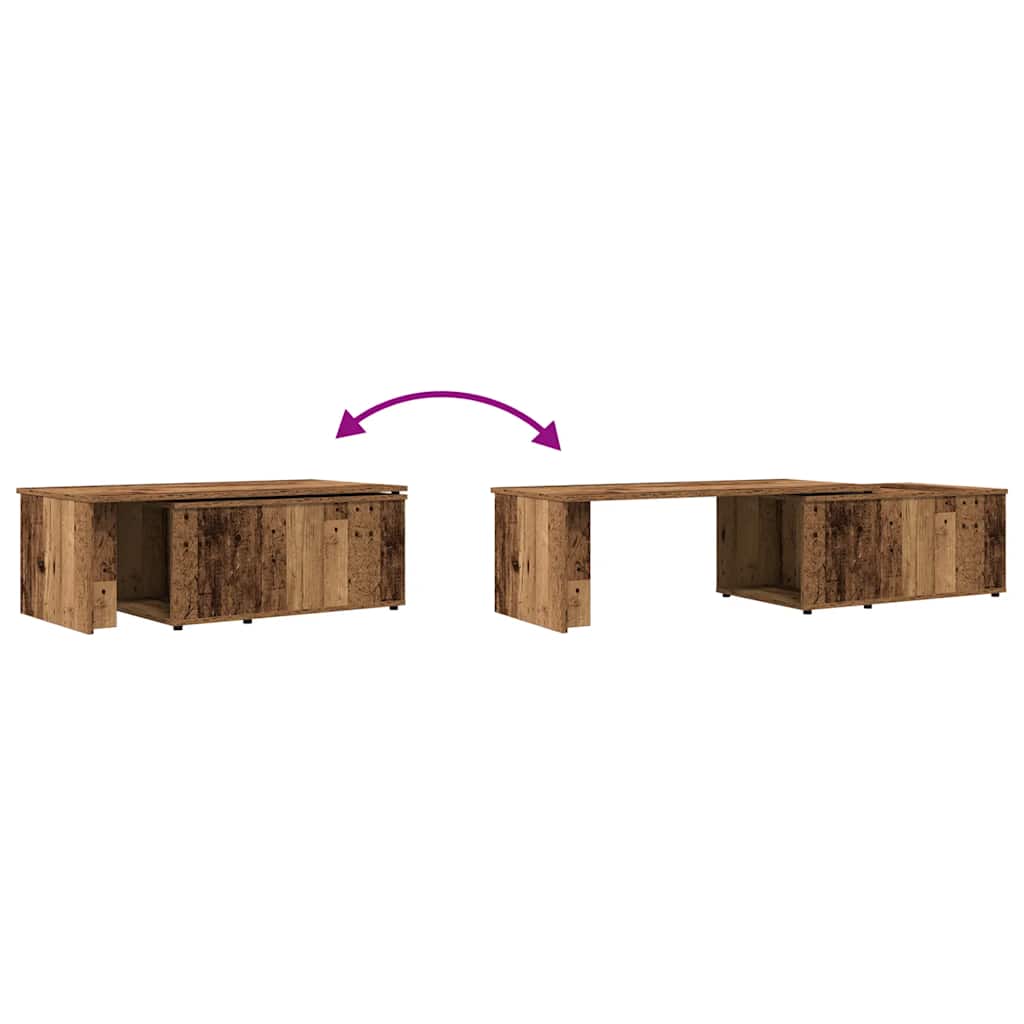 Table basse vieux bois 150x50x35 cm bois d'ingénierie - XIOS
