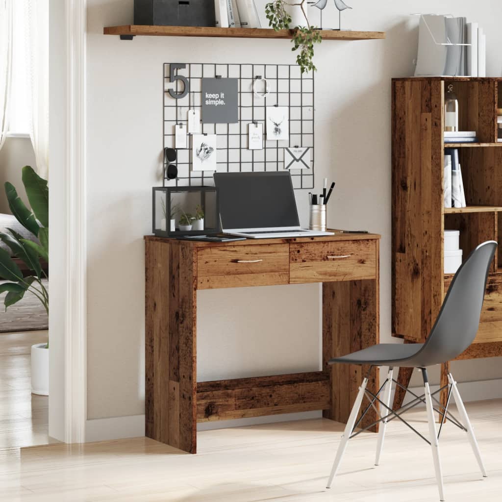 Bureau style vieux bois 80x40x75 cm bois d'ingénierie - XIOS