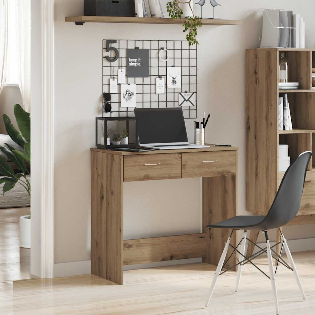 Bureau chêne artisanal 80x40x75 cm bois d'ingénierie - XIOS