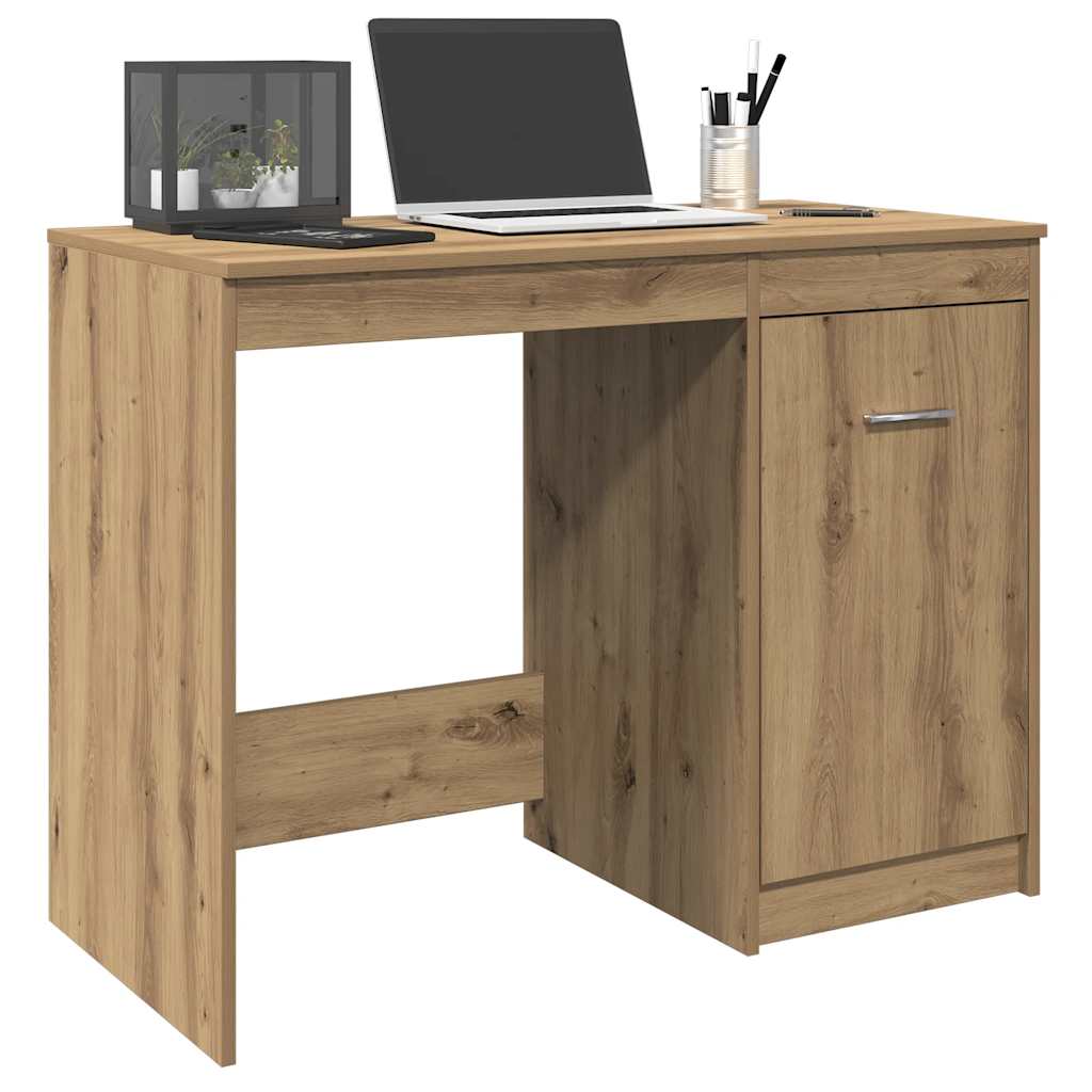 Bureau chêne artisanal 100x50x76 cm bois d'ingénierie - XIOS