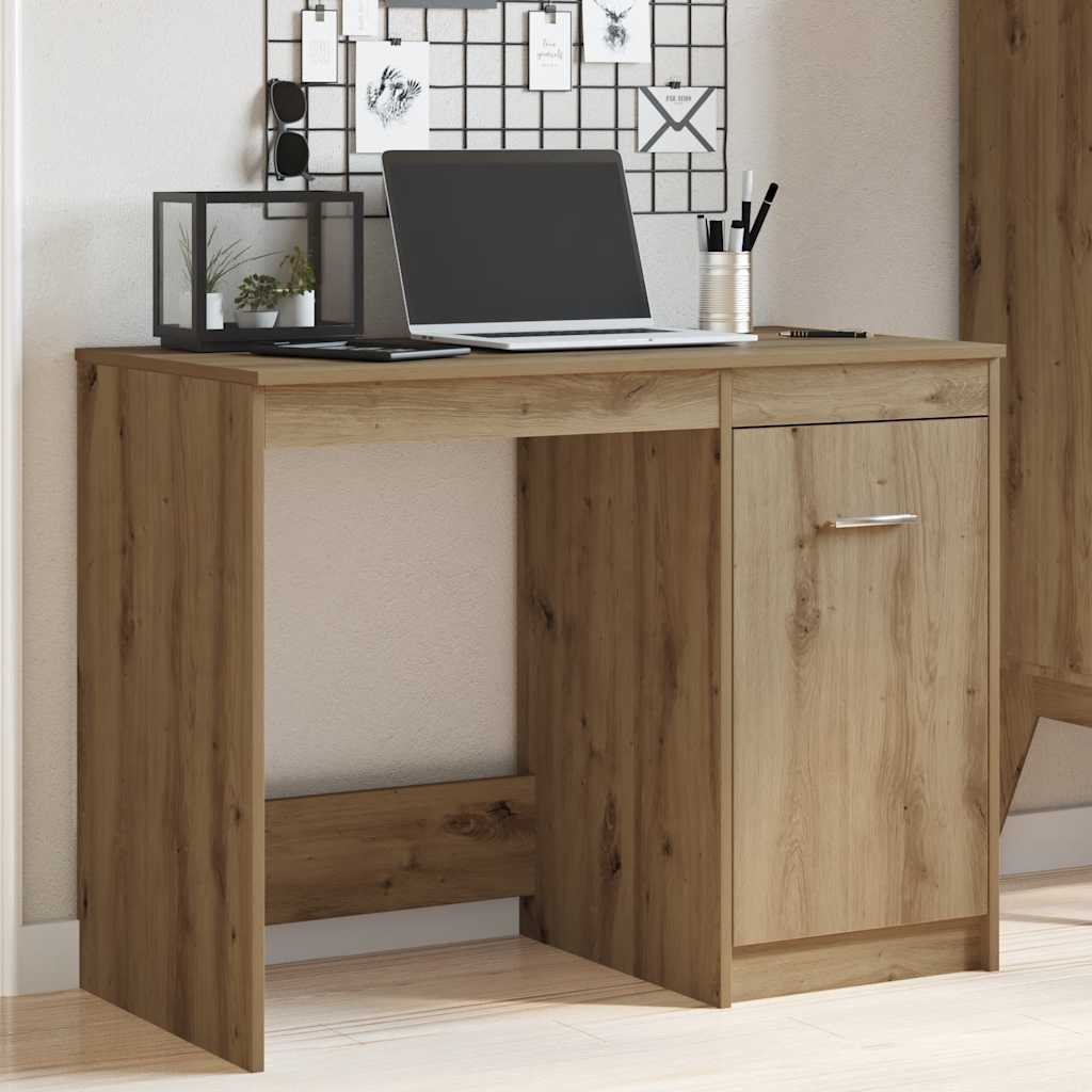 Bureau chêne artisanal 100x50x76 cm bois d'ingénierie - XIOS