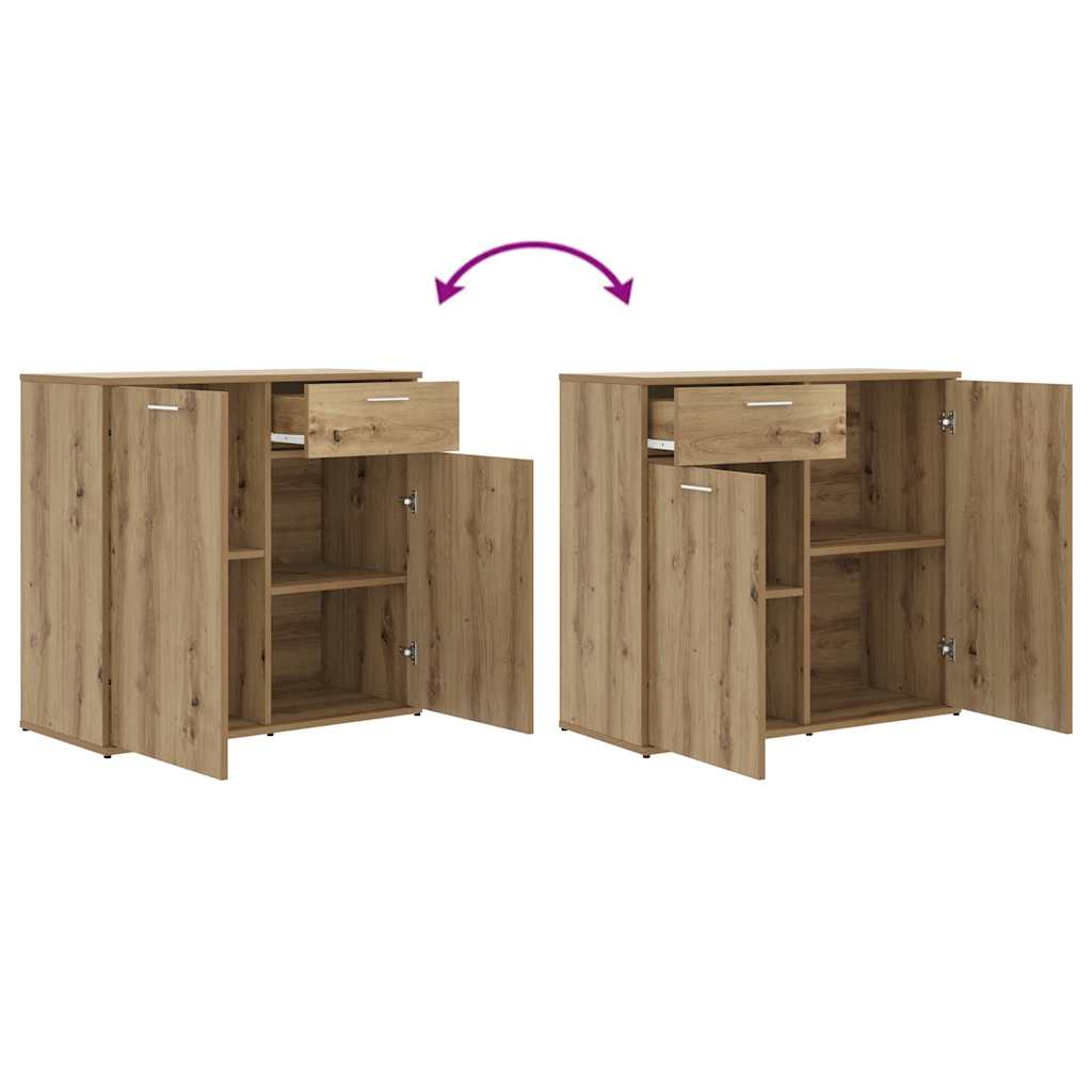 Buffet chêne artisanal 80x36x75 cm bois d'ingénierie - XIOS