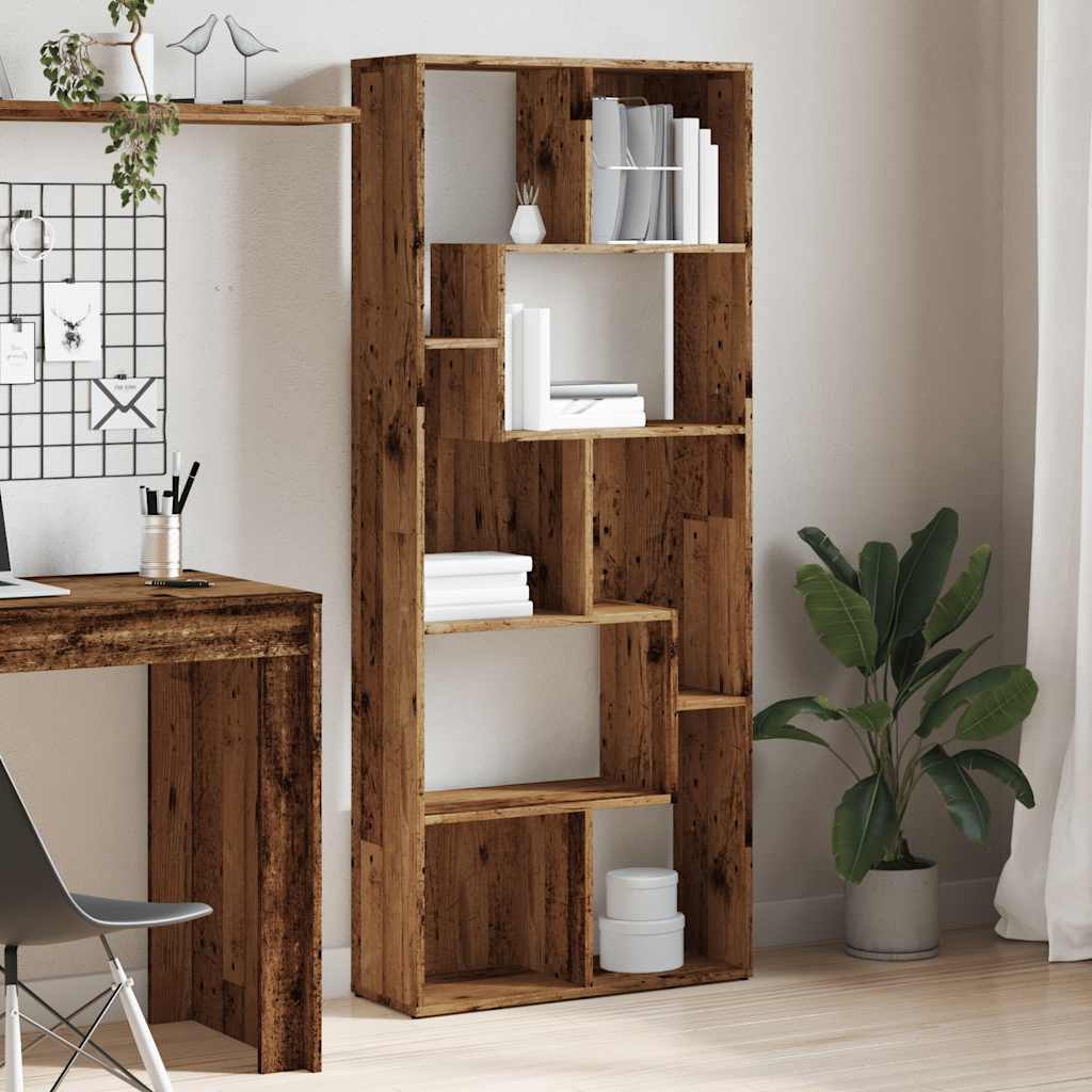 Bibliothèque vieux bois 67x24x161 cm bois d'ingénierie - XIOS