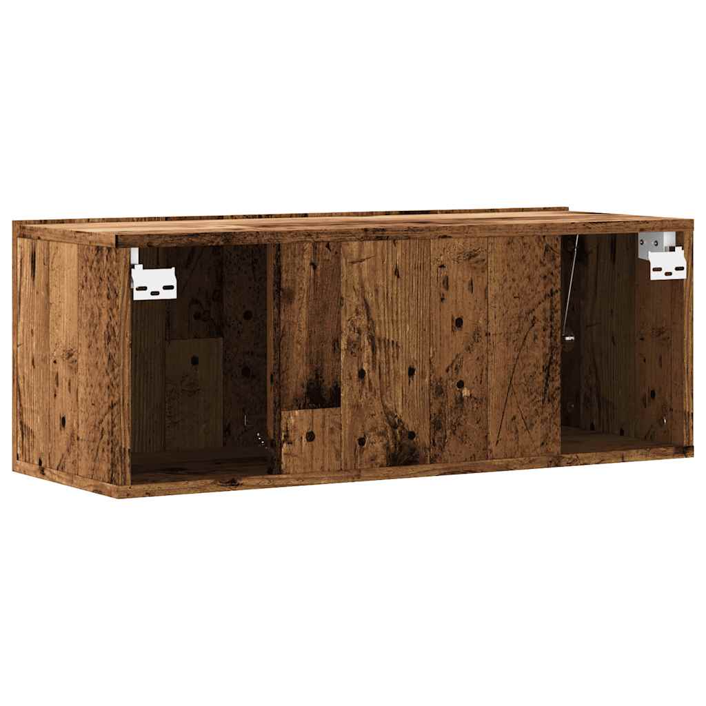 Meuble TV mural vieux bois 80x30x30 cm bois d'ingénierie - XIOS