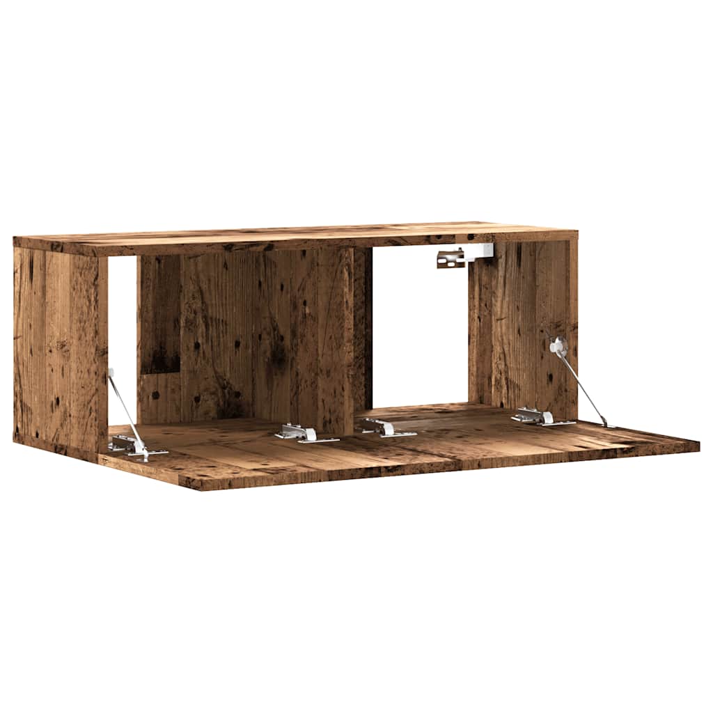 Meuble TV mural vieux bois 80x30x30 cm bois d'ingénierie - XIOS