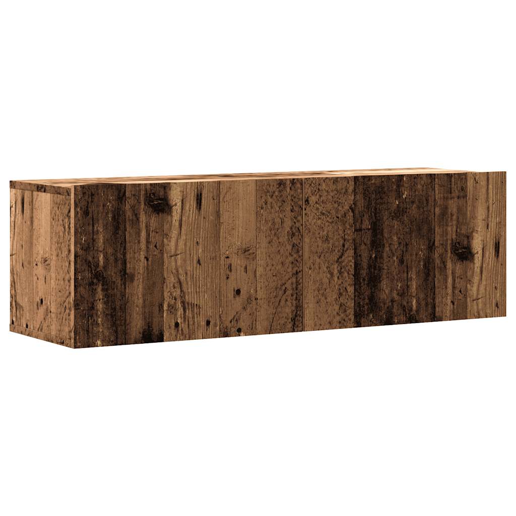 Meuble TV mural vieux bois 100x30x30 cm bois d'ingénierie - XIOS