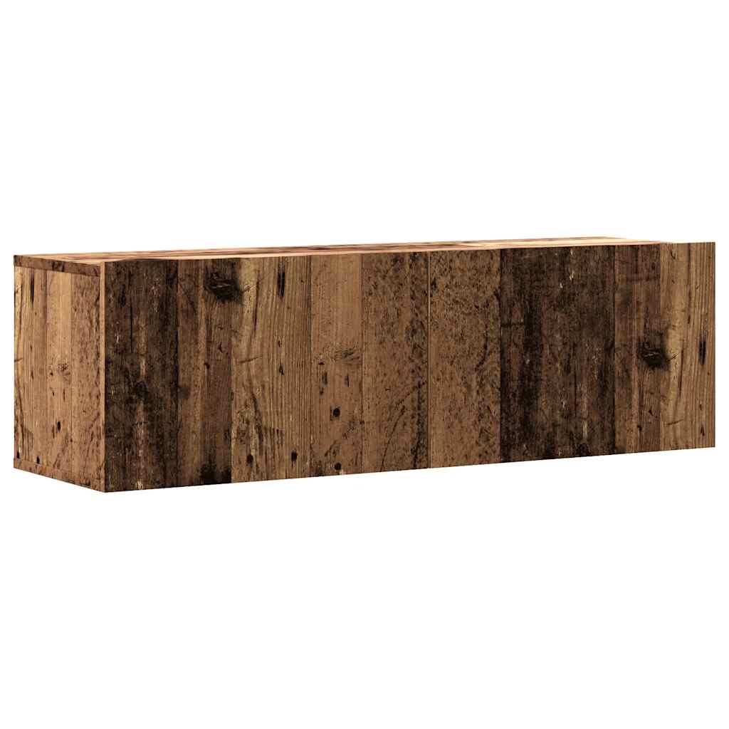 Meuble TV mural vieux bois 100x30x30 cm bois d'ingénierie - XIOS