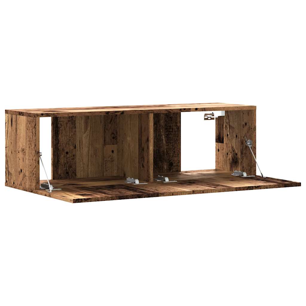 Meuble TV mural vieux bois 100x30x30 cm bois d'ingénierie - XIOS