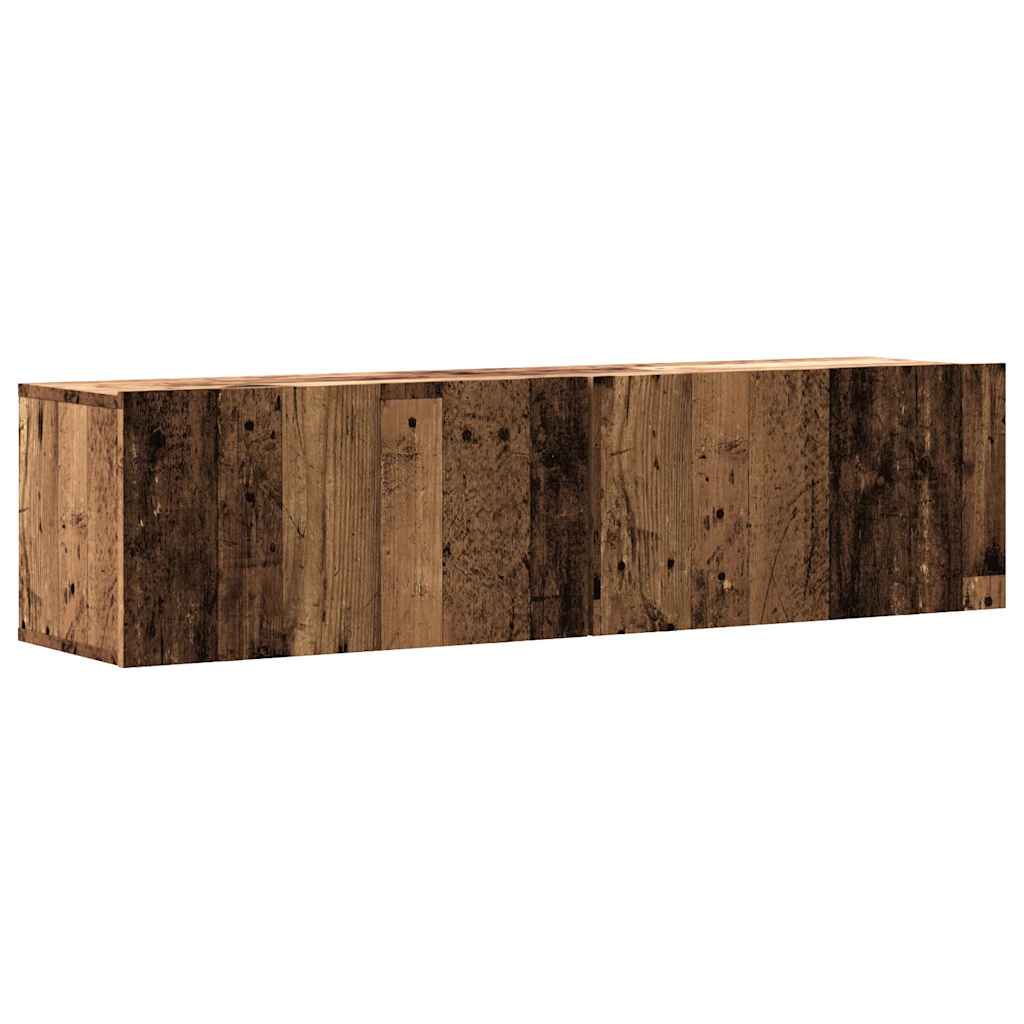 Meuble TV mural vieux bois 120x30x30 cm bois d'ingénierie - XIOS