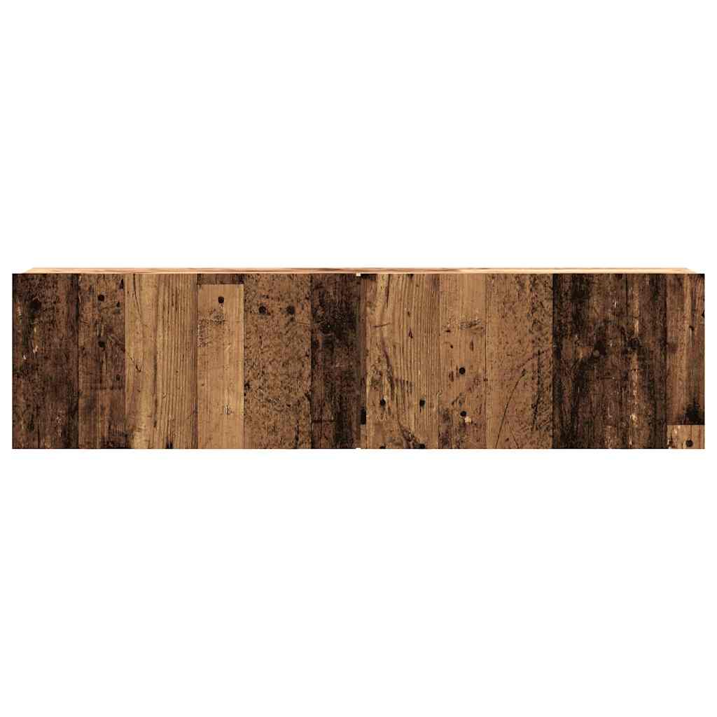 Meuble TV mural vieux bois 120x30x30 cm bois d'ingénierie - XIOS