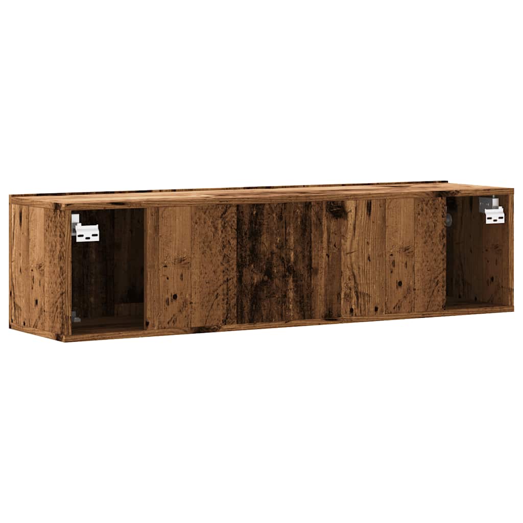Meuble TV mural vieux bois 120x30x30 cm bois d'ingénierie - XIOS