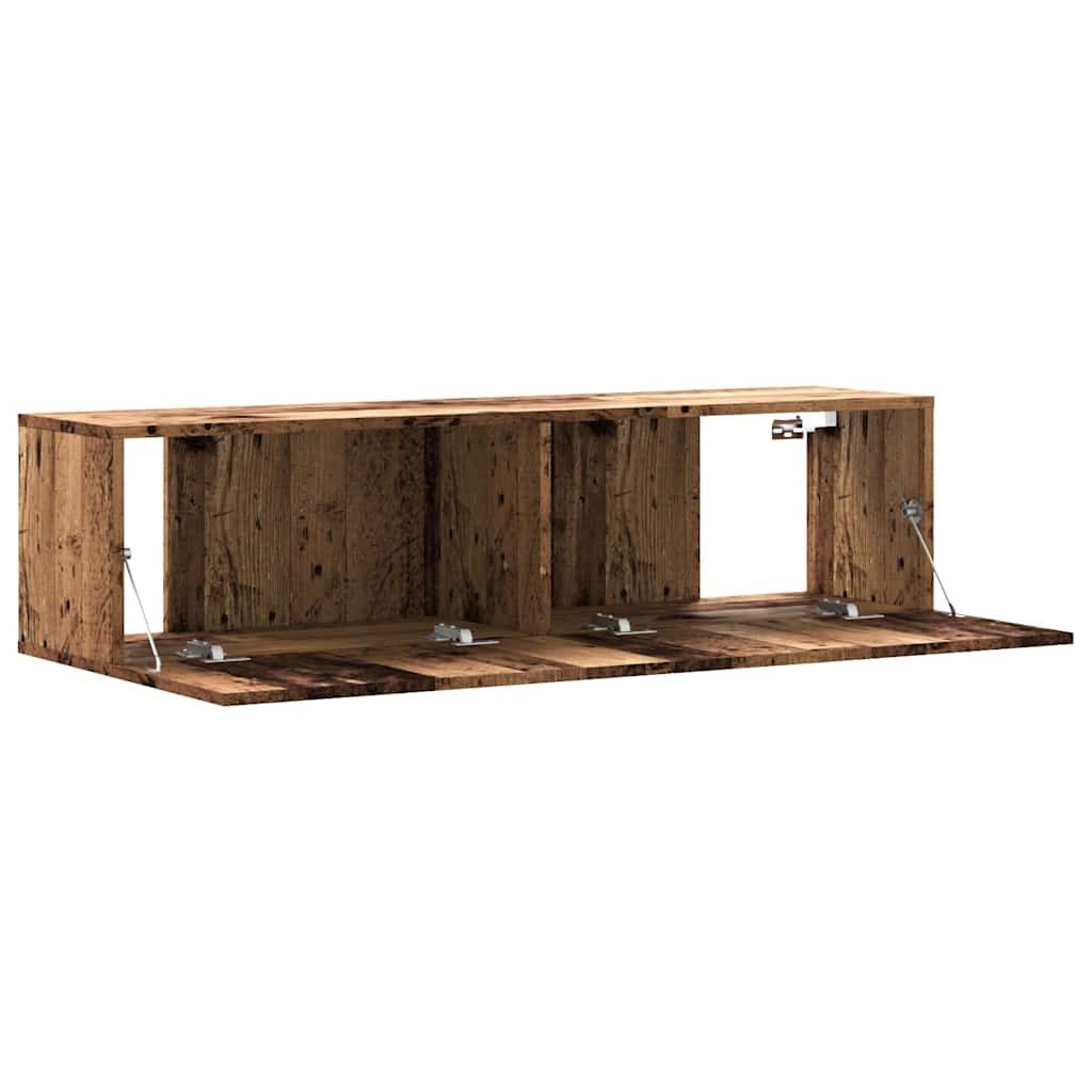 Meuble TV mural vieux bois 120x30x30 cm bois d'ingénierie - XIOS