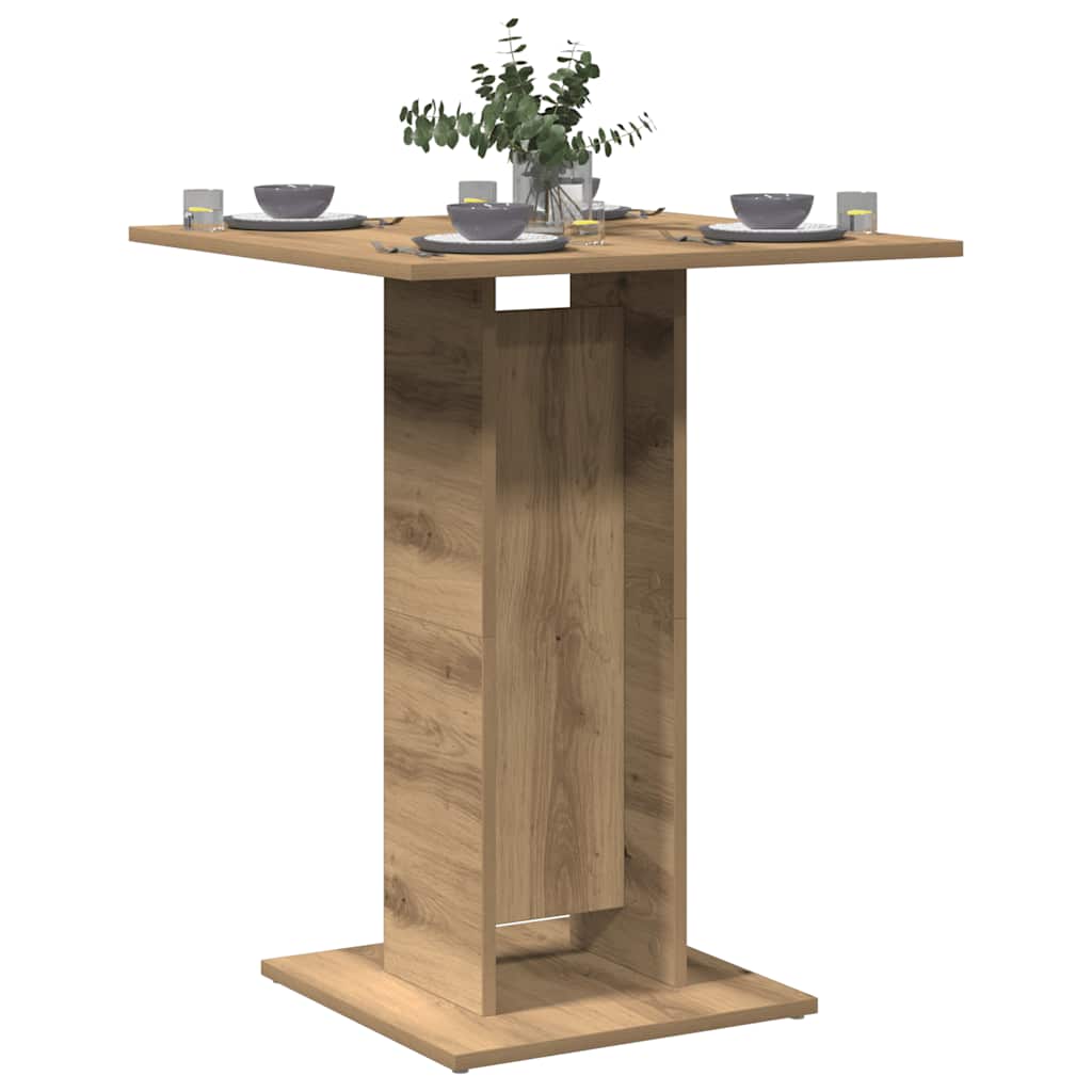 Table de bistro chêne artisanal 60x60x75 cm bois d'ingénierie - XIOS