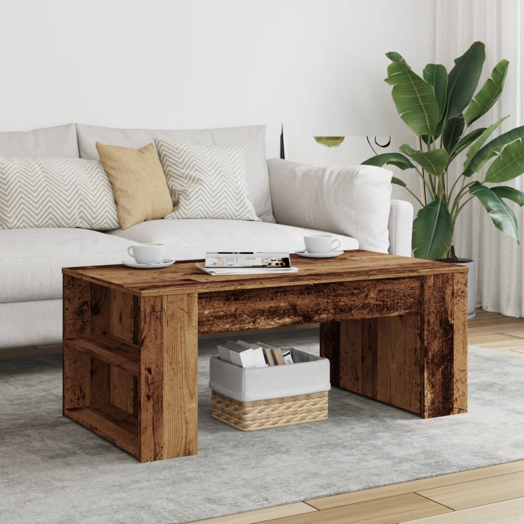 Table basse vieux bois 102x55x42 cm bois d'ingénierie - XIOS
