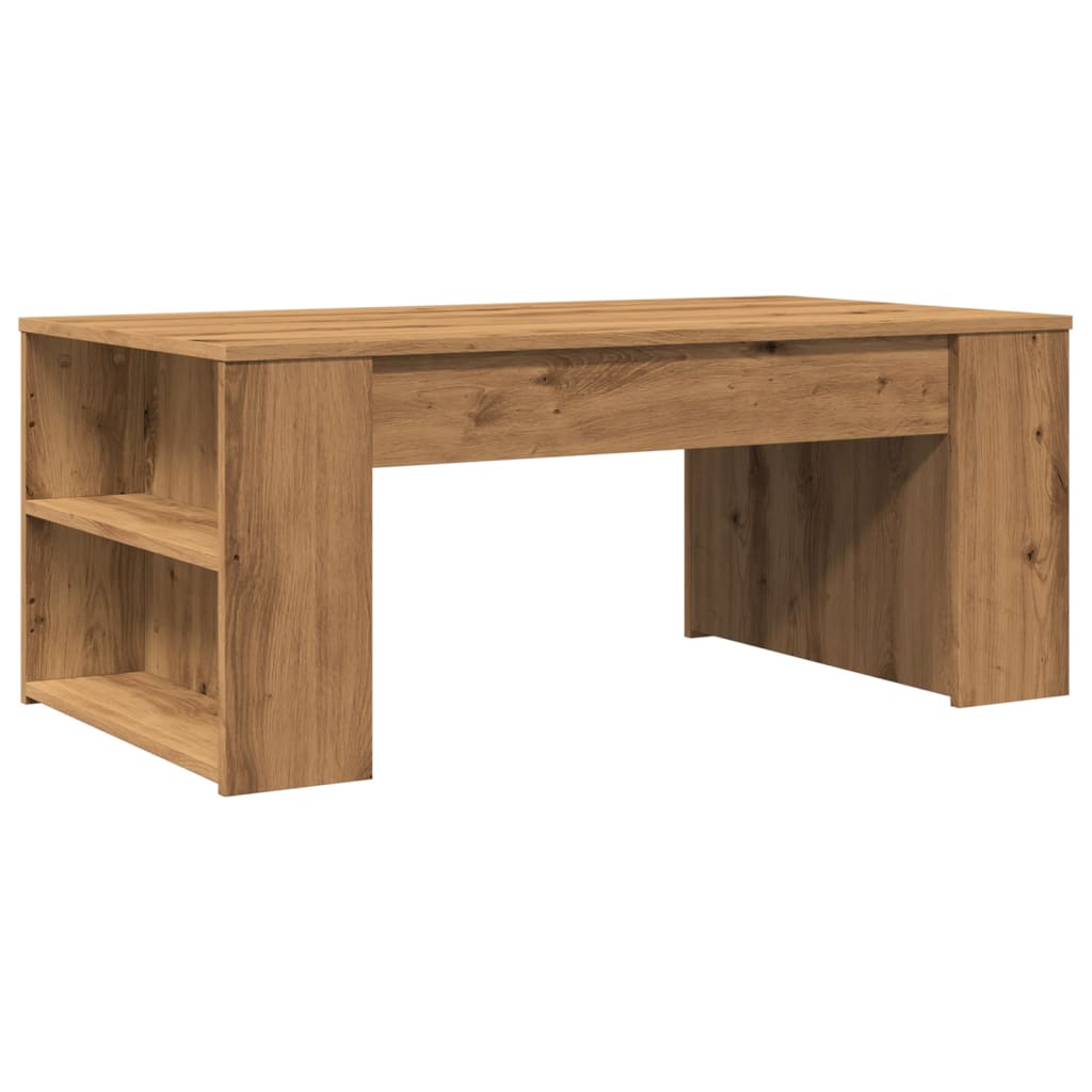 Table basse chêne artisanal 102x55x42 cm bois d'ingénierie - XIOS