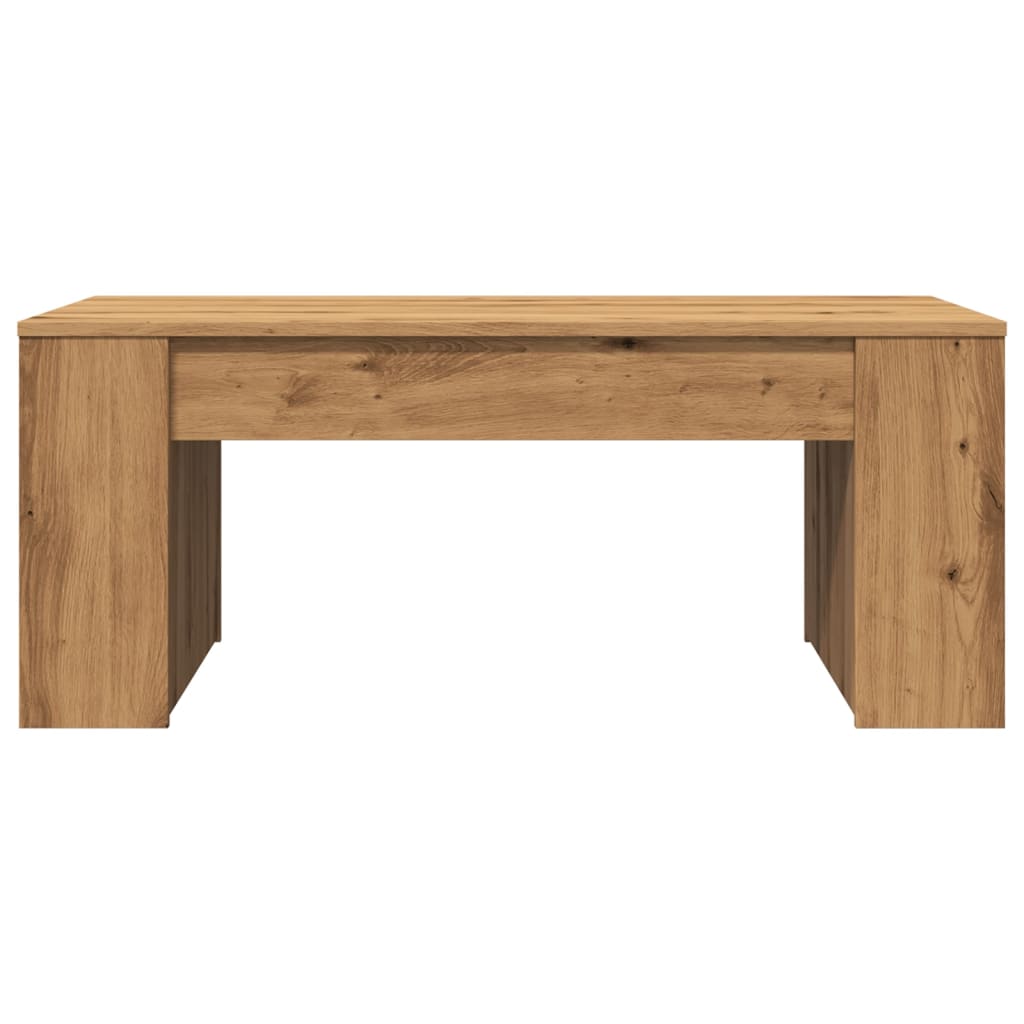 Table basse chêne artisanal 102x55x42 cm bois d'ingénierie - XIOS