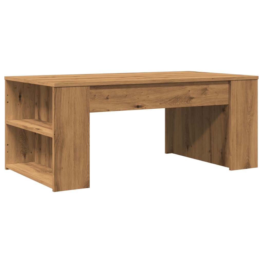 Table basse chêne artisanal 102x55x42 cm bois d'ingénierie - XIOS