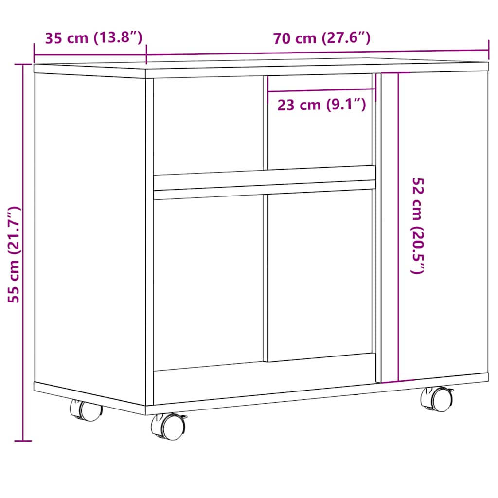 Table d'appoint chêne artisanal 70x35x55 cm bois d'ingénierie - XIOS