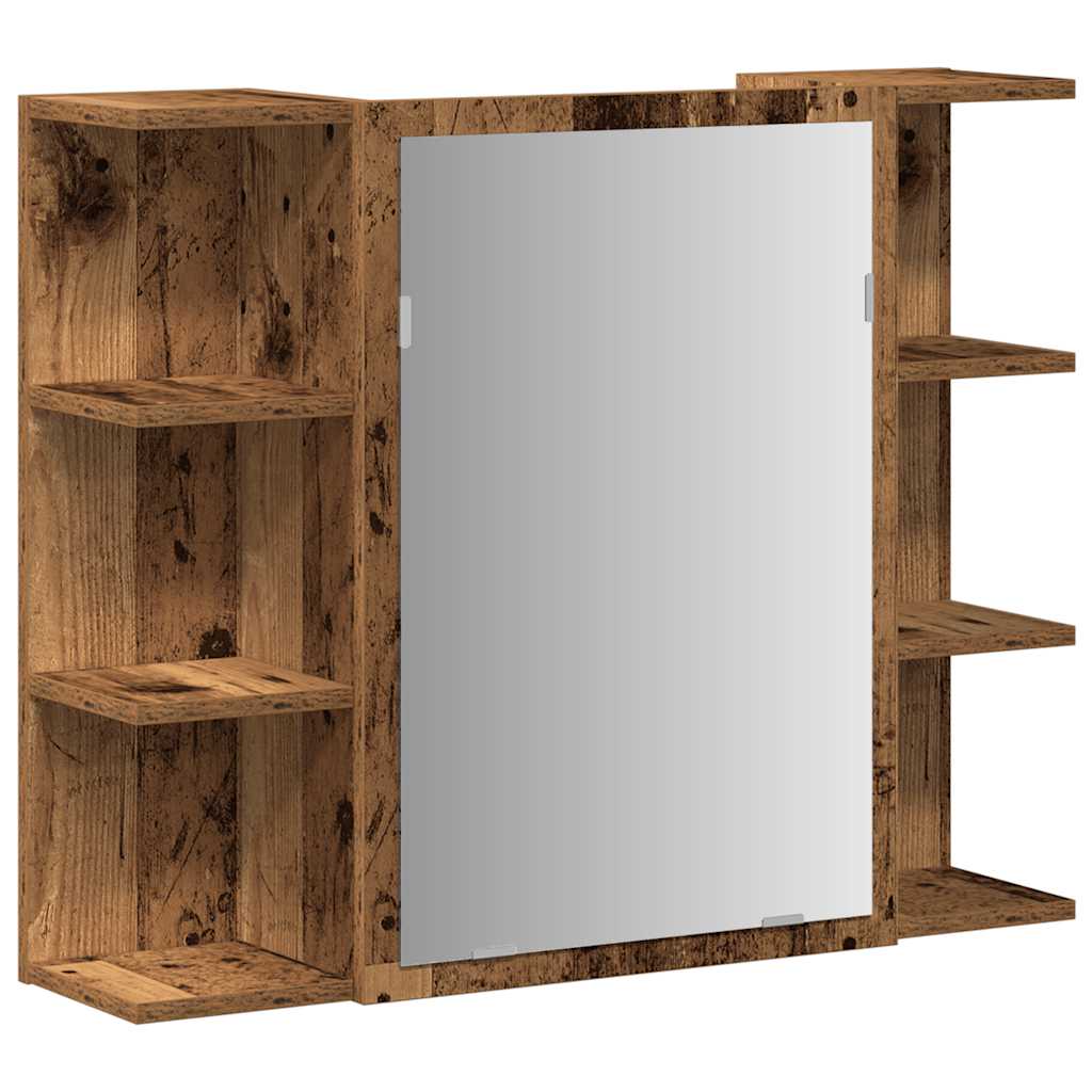 Armoire à miroir de salle de bain vieux bois bois d'ingénierie - XIOS