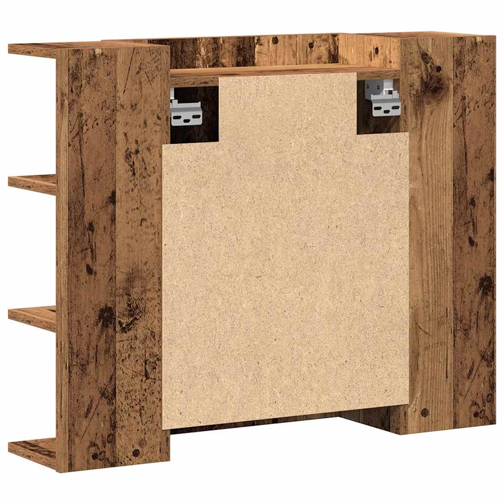 Armoire à miroir de salle de bain vieux bois bois d'ingénierie - XIOS