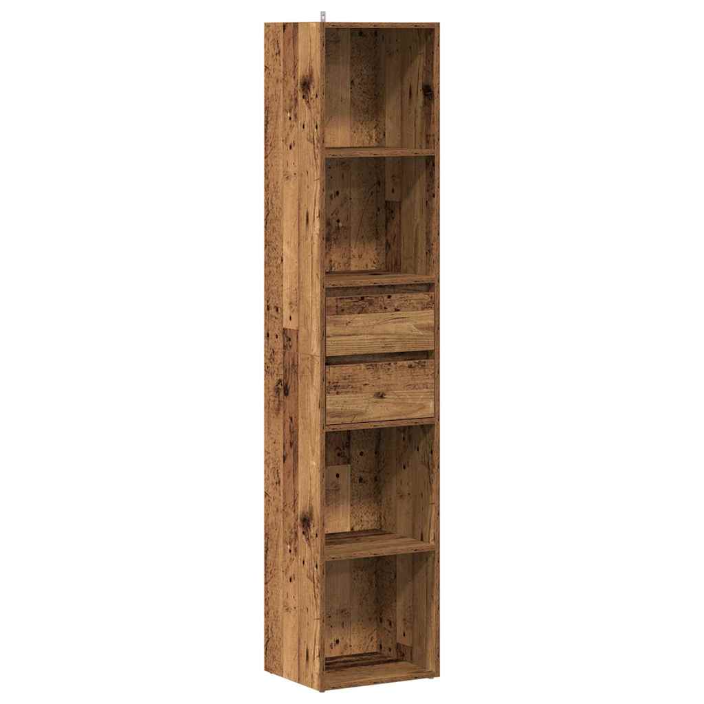 Bibliothèque vieux bois 36x30x171 cm bois d'ingénierie - XIOS