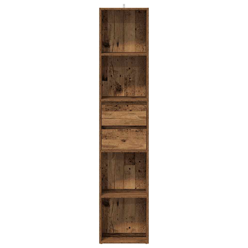 Bibliothèque vieux bois 36x30x171 cm bois d'ingénierie - XIOS