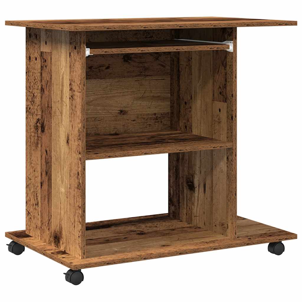 Bureau d'ordinateur vieux bois 80x50x75 cm bois d'ingénierie - XIOS