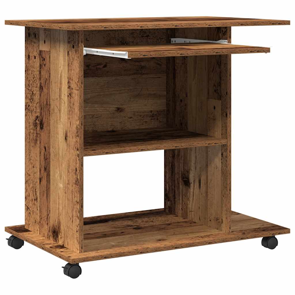 Bureau d'ordinateur vieux bois 80x50x75 cm bois d'ingénierie - XIOS