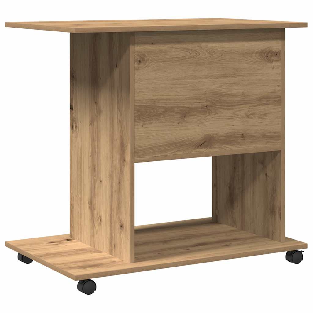 Bureau d'ordinateur chêne artisanal 80x50x75 cm bois ingénierie - XIOS