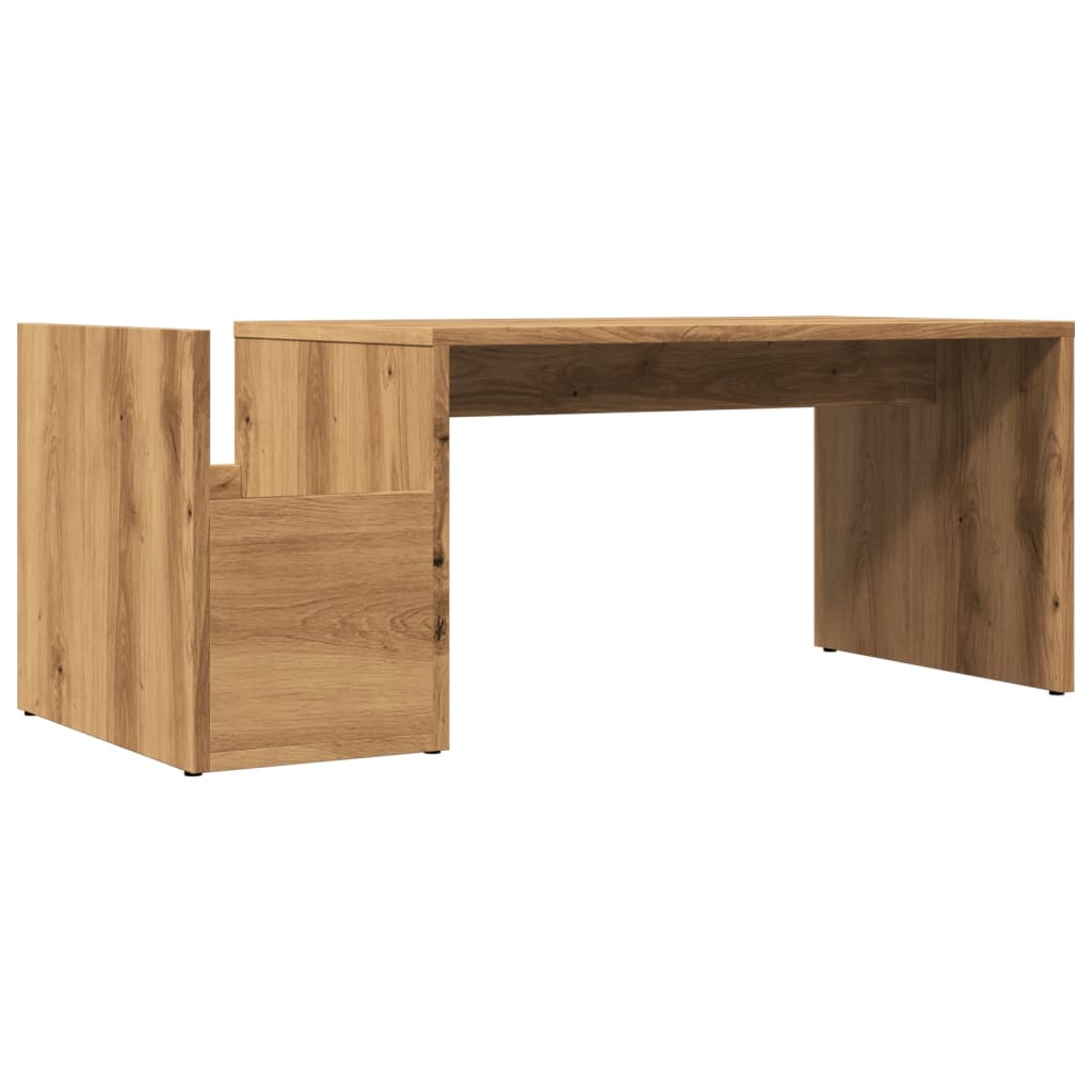 Table basse chêne artisanal 90x45x35 cm bois d'ingénierie - XIOS