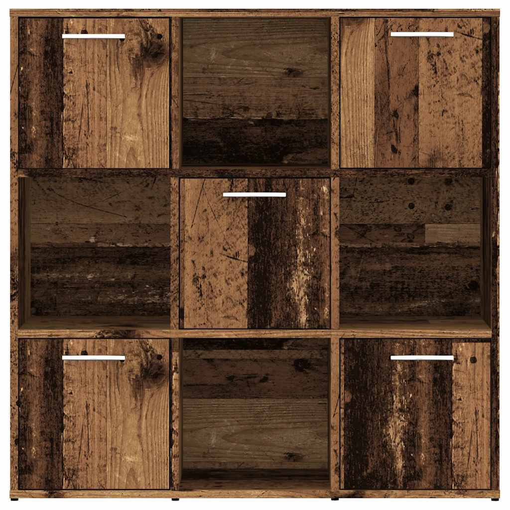 Bibliothèque vieux bois 90x28x90 cm bois d'ingénierie - XIOS