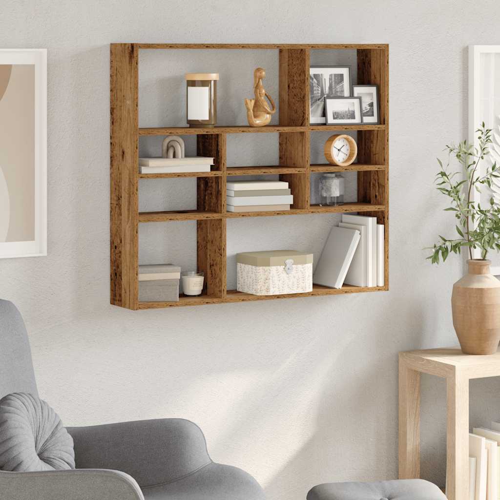 Étagère murale vieux bois 90x16x78 cm bois d'ingénierie - XIOS