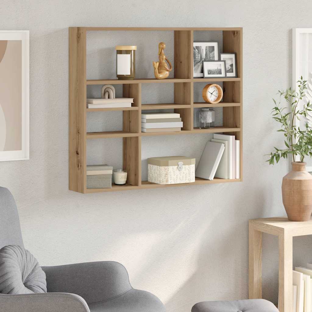 Étagère murale chêne artisanal 90x16x78 cm bois d'ingénierie - XIOS