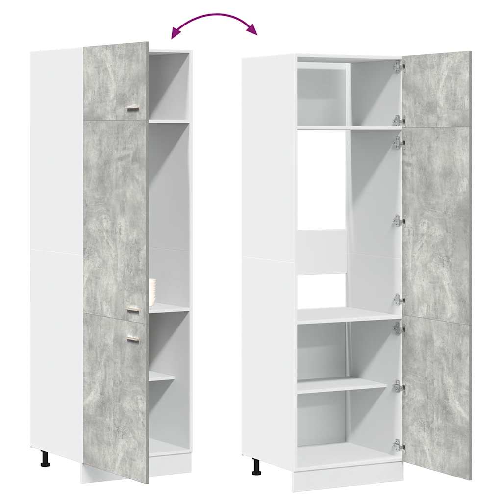 Armoire réfrigérée "Lyon" Gris béton 60 x 57 x 207 cm Bois d'ingénierie - XIOS