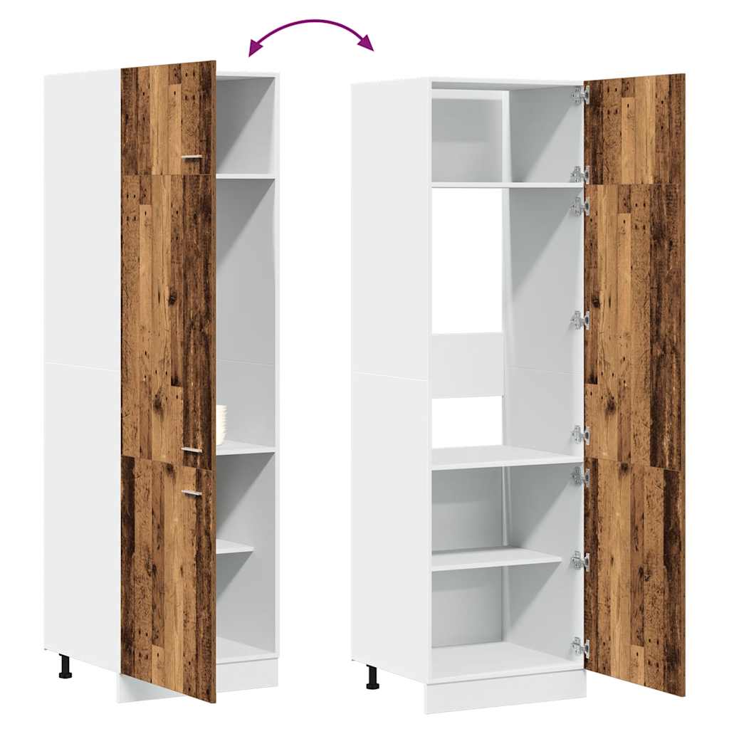 Armoire réfrigérée "Lyon" Bois ancien 60 x 57 x 207 cm Bois d'ingénierie - XIOS