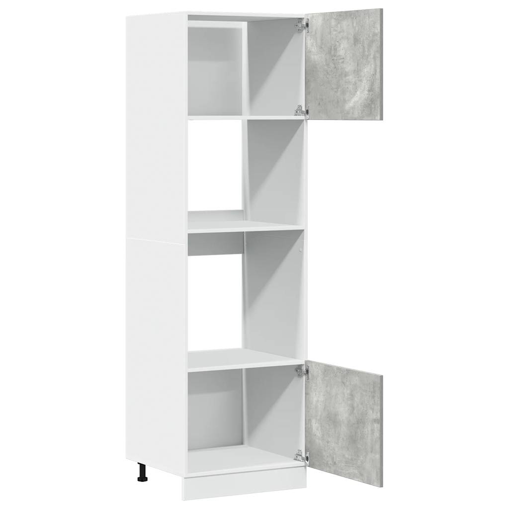 Meuble micro-ondes "Lyon" Gris béton 60 x 57 x 207 cm Bois d'ingénierie - XIOS