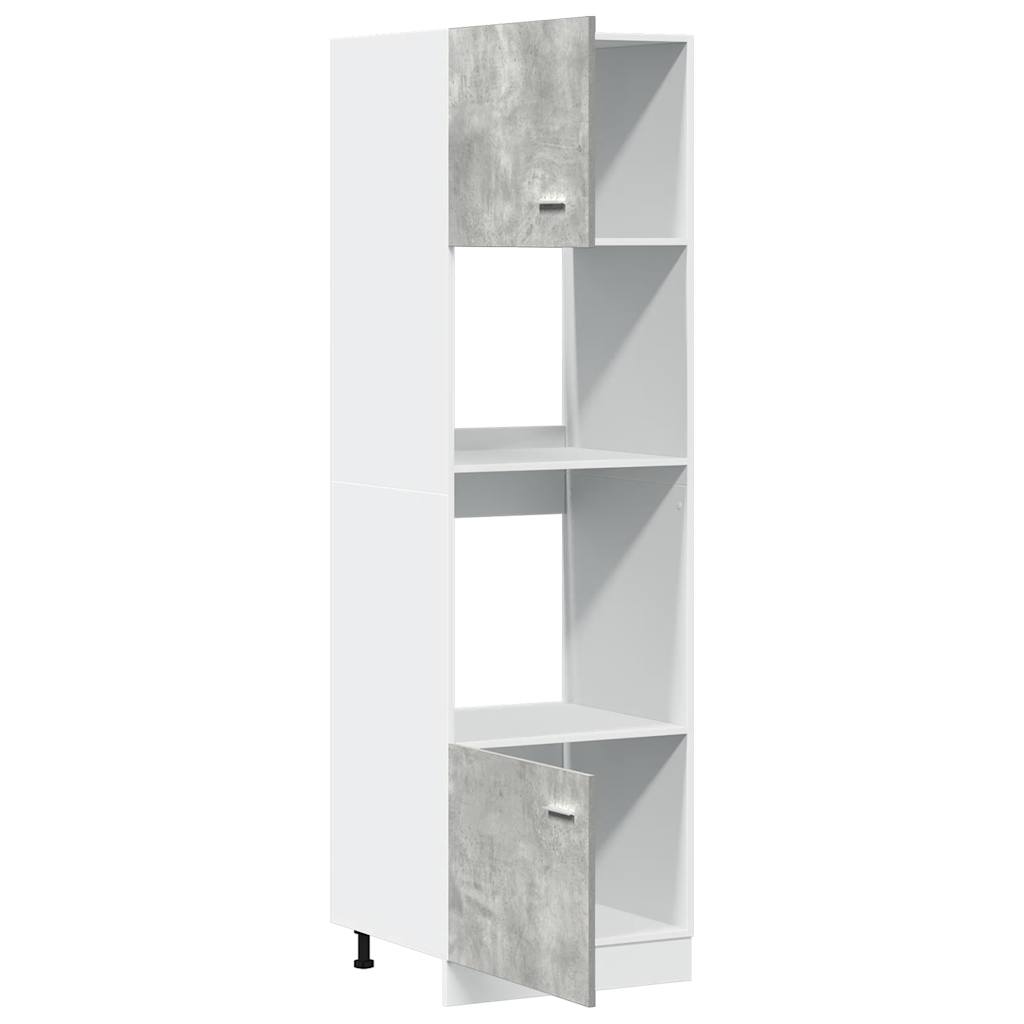 Meuble micro-ondes "Lyon" Gris béton 60 x 57 x 207 cm Bois d'ingénierie - XIOS
