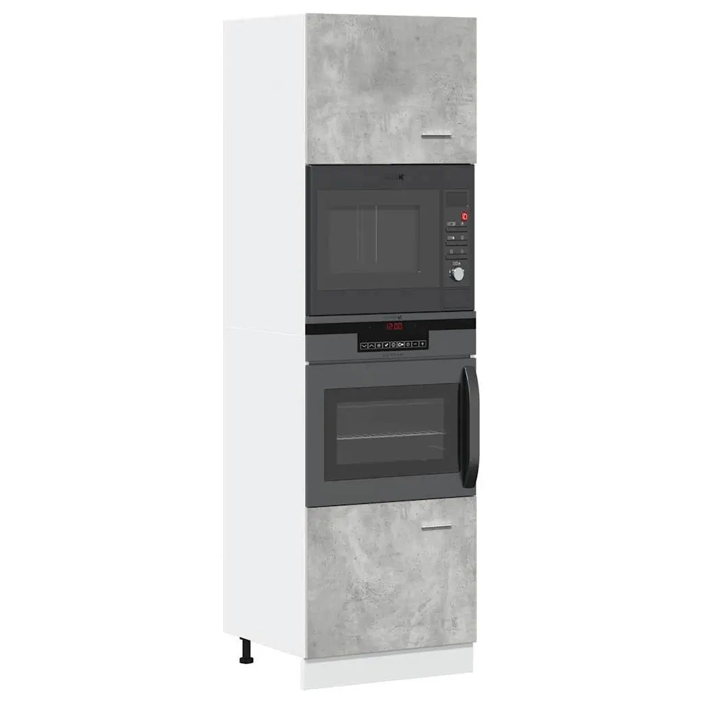 Meuble micro-ondes Lyon gris béton 60x57x207 cm - XIOS