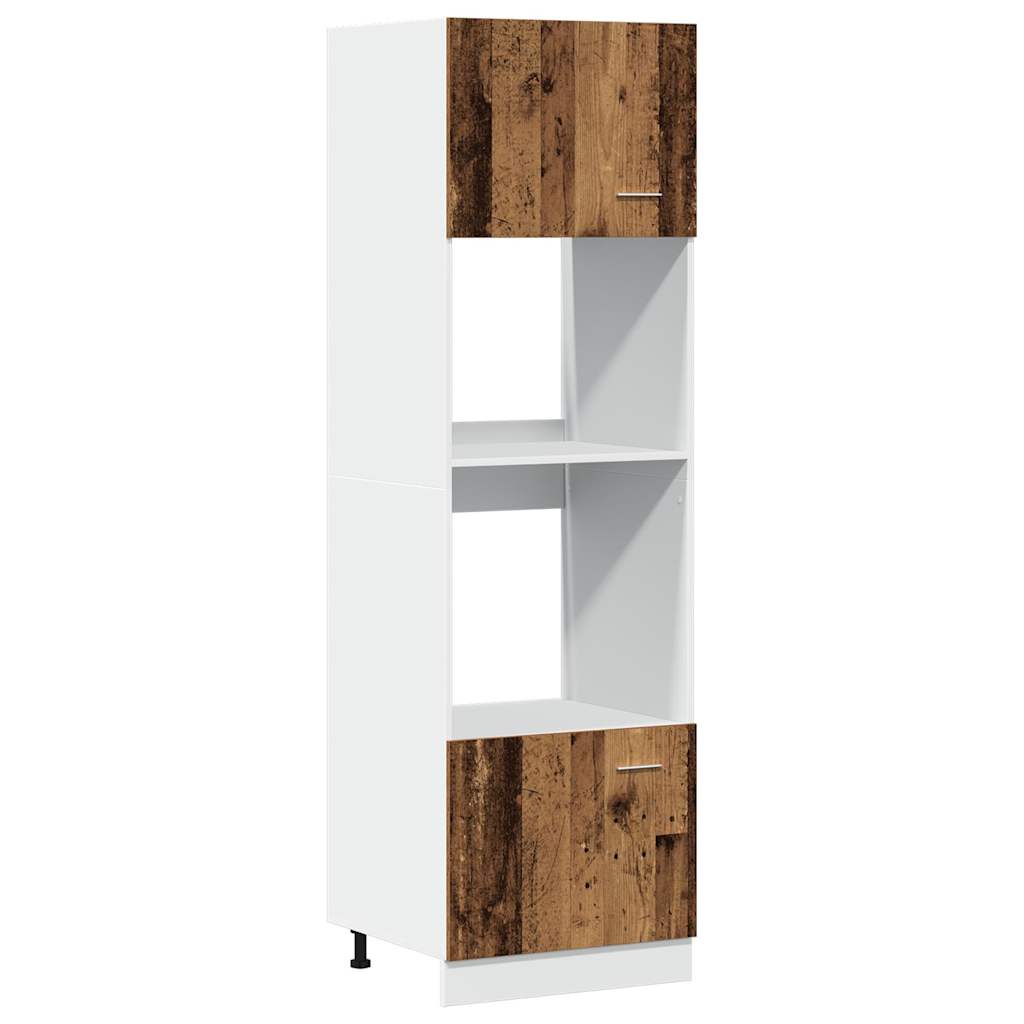 Meuble à micro-ondes "Lyon" Bois ancien 60 x 57 x 207 cm Bois d'ingénierie - XIOS