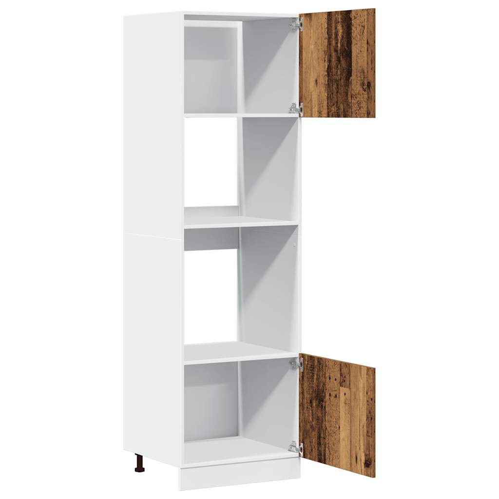 Meuble à micro-ondes "Lyon" Bois ancien 60 x 57 x 207 cm Bois d'ingénierie - XIOS