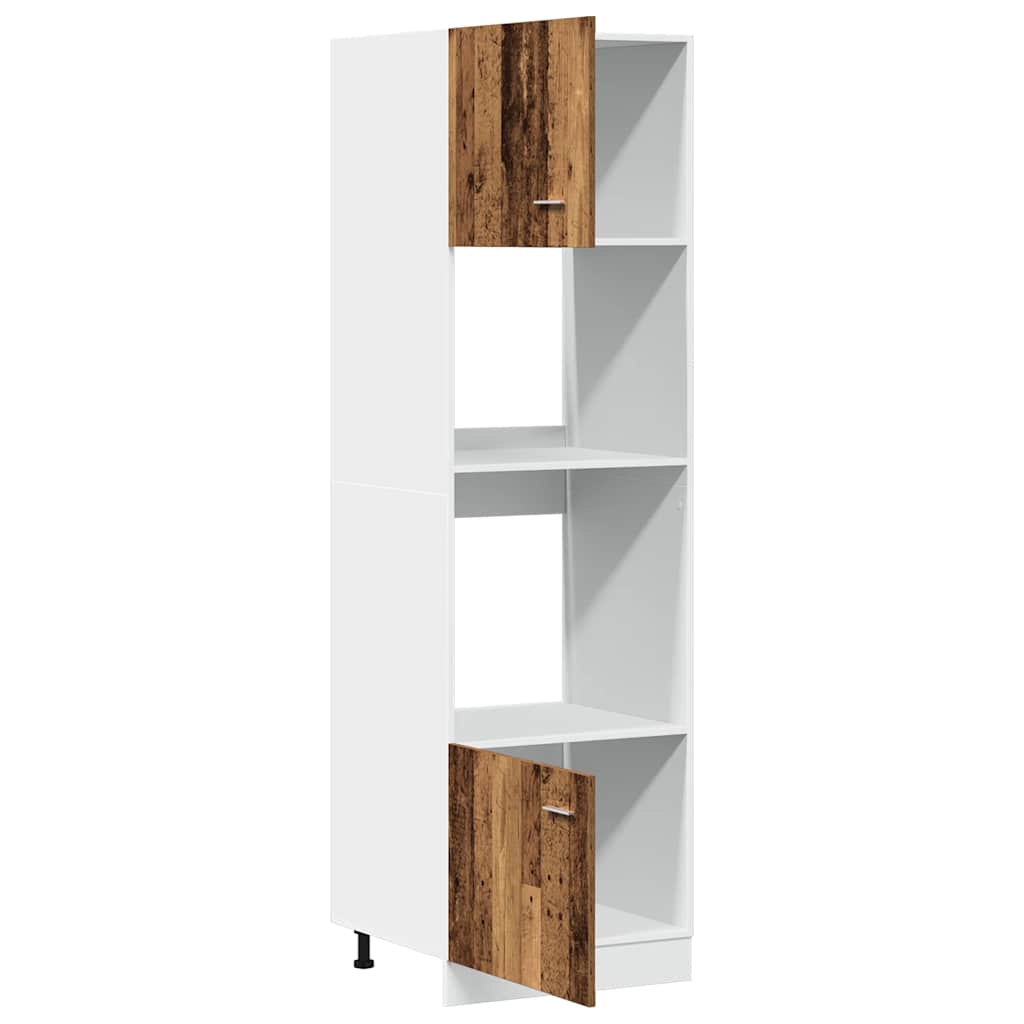 Meuble à micro-ondes "Lyon" Bois ancien 60 x 57 x 207 cm Bois d'ingénierie - XIOS