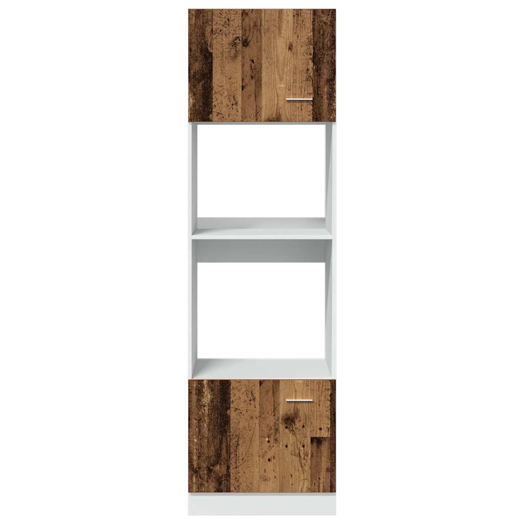 Meuble à micro-ondes "Lyon" Bois ancien 60 x 57 x 207 cm Bois d'ingénierie - XIOS