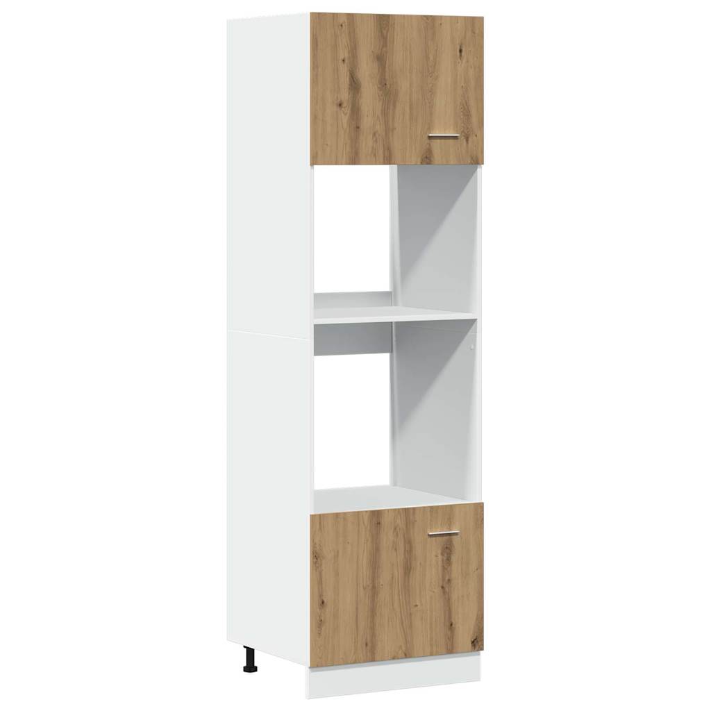 Meuble à micro-ondes "Lyon" Chêne artisanal 60 x 57 x 207 cm Bois d'ingénierie - XIOS