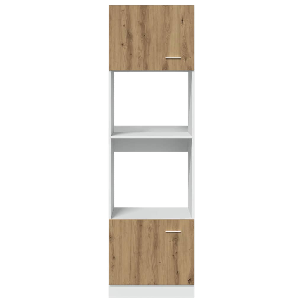 Meuble à micro-ondes "Lyon" Chêne artisanal 60 x 57 x 207 cm Bois d'ingénierie - XIOS
