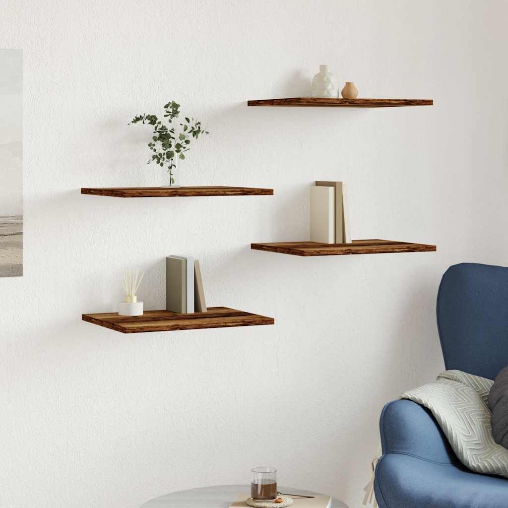 Panneaux de bibliothèque 4 pcs vieux bois 40x30x1,5 cm - XIOS