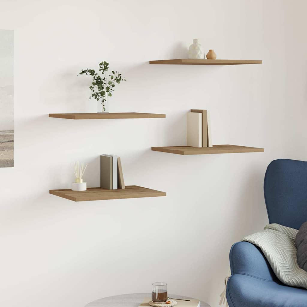 Panneau de bibliothèque 4 pcs chêne artisanal 40x30x1,5 cm - XIOS