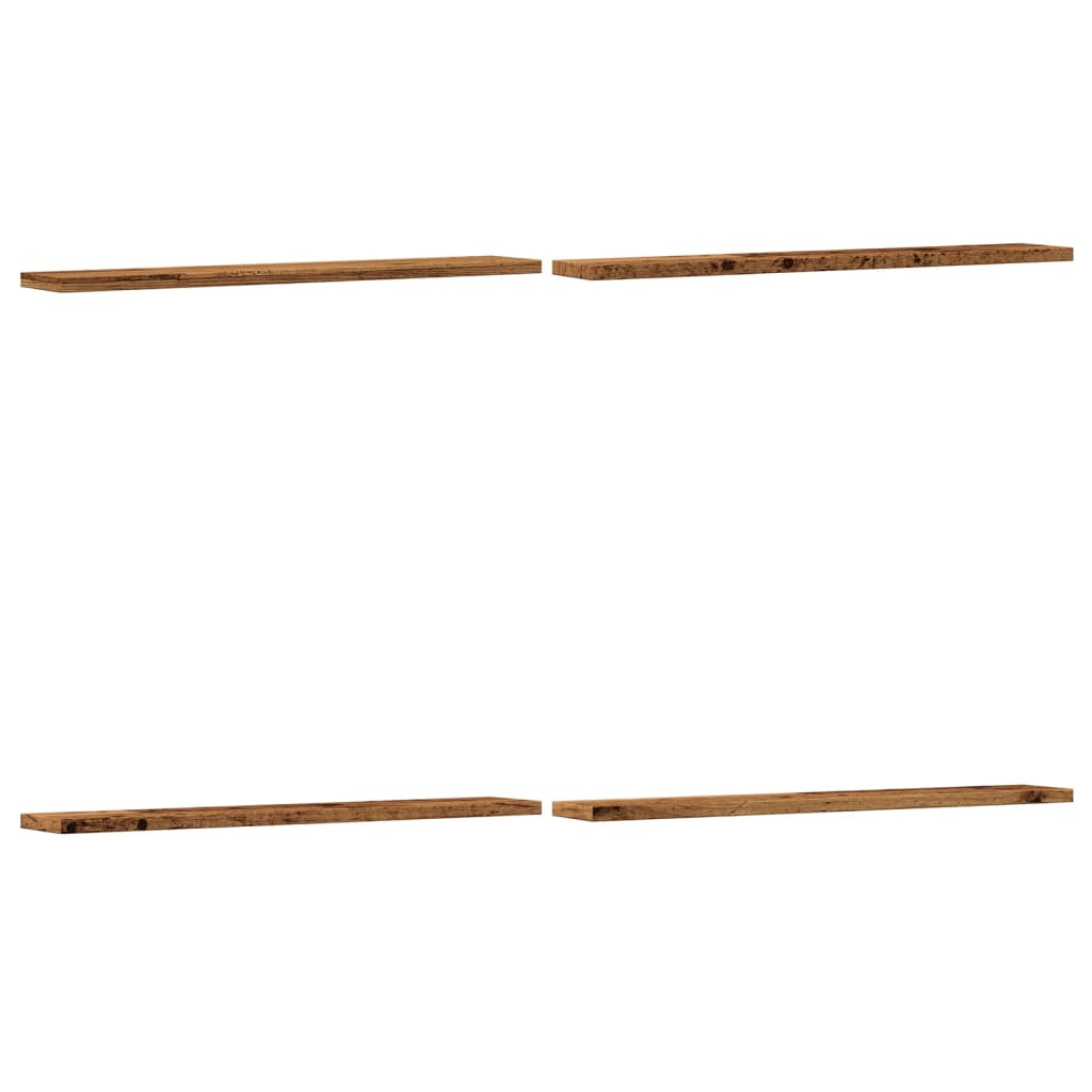 Étagères murales 4 pcs vieux bois 60x20x1,5cm bois d'ingénierie - XIOS