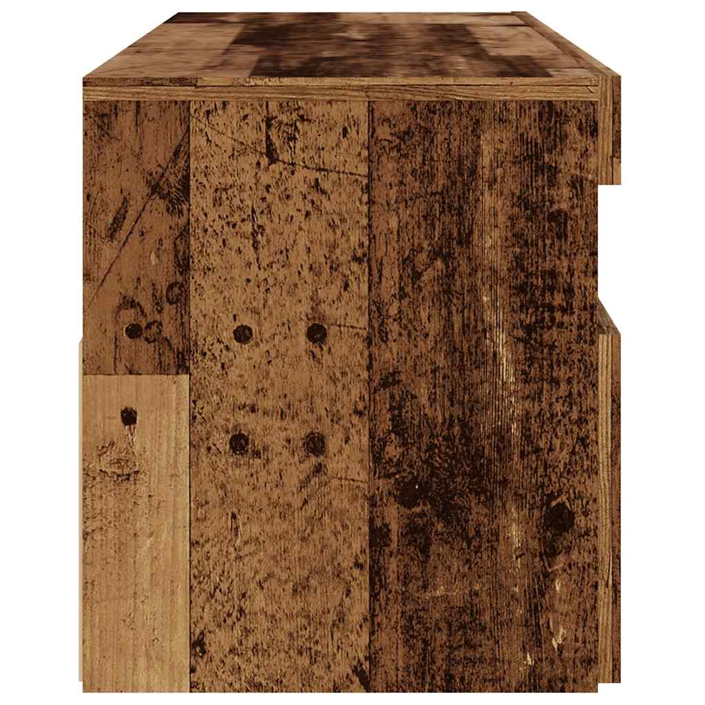 Meuble TV avec lumières LED vieux bois bois d'ingénierie - XIOS