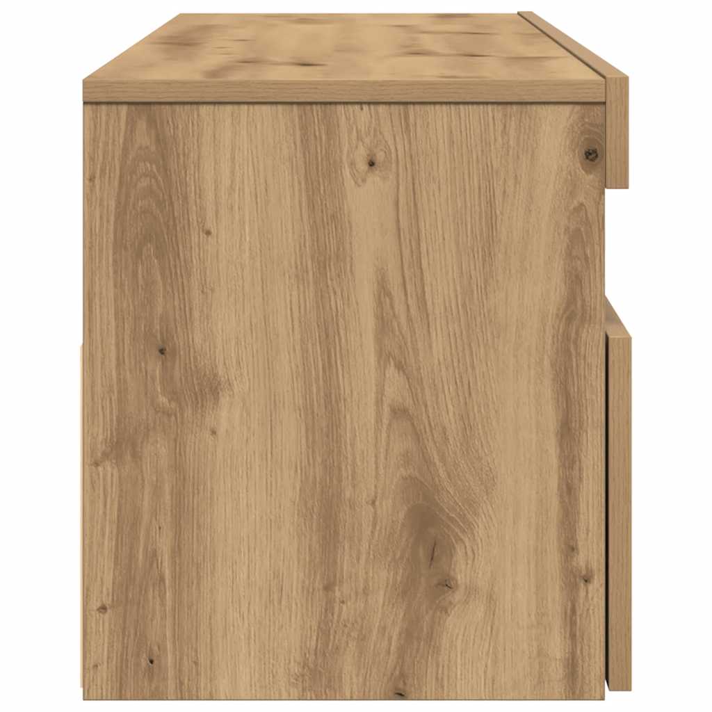 Meuble TV avec lumières LED chêne artisanal bois d'ingénierie - XIOS
